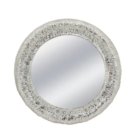 ΜΕΤΑΛΛΙΚΟΣ ΚΑΘΡΕΦΤΗΣ ΤΟΙΧΟΥ ΑΣΗΜΙ ΚΥΚΛΟΣ/ΧΥΤΟΣ - Φ85.5x5.5cm 1/KIB