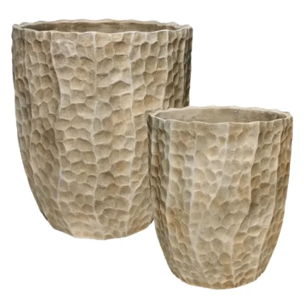 ΚΑΣΠΩ ΣΕΤ/2 ΣΤΡΟΓΓΥΛΟ ΑΝΟΙΧΤΟ ΚΑΦΕ ΜΟΤΙΒΟ ΛΑΞΕΥΤΟ - L:Φ30x34.7, S:Φ25.3x29.5cm 1/ΚΙΒ