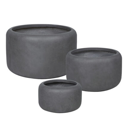 ΚΑΣΠΩ FIBERCLAY ΣΕΤ/3 ΓΚΡΙ ΑΝΘΡΑΚΙ ΒΑΡΕΛΙ ΠΟΜΠΕ ΚΟΝΤΟ - S:Φ32x20, M:Φ44x26, L:Φ55x33cm 14/ΠΑΛ