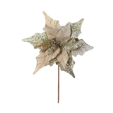 ΧΡΙΣΤΟΥΓΕΝΙΑΤΙΚΟ ΠΙΚ ΑΛΕΞΑΝΔΡΙΝΟ ΜΠΕΖ/ΧΡΥΣΟ ΓΚΛΙΤΕΡ - Φ34cm Υ30cm 360/ΚΙΒ