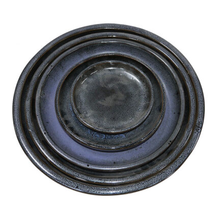 ΣΕΤ/5 ΠΙΑΤΑΚΙΑ ΠΗΛΙΝΑ ΑΝΘΡΑΚΙ ΣΤΡΟΓΓΥΛΑ - XS:Φ14.5x2, S:Φ20x2.5, M:Φ23x3.4, L:Φ30.5x4.5, XL:Φ35.5x4.5cm