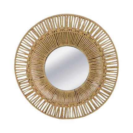 ΔΙΑΚΟΣΜΗΤΙΚΟΣ ΚΑΘΡΕΦΤΗΣ ΣΤΡΟΓΓΥΛΟΣ ΜΠΕΖ ΜΕ ΣΧΟΙΝΙ ΑΚΤΙΝΩΤΟ ΣΧΕΔΙΟ - Φ50x3cm 8/15ΚΙΒ