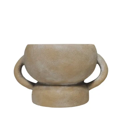 ΚΑΣΠΩ ΣΤΡΟΓΓΥΛΟ ΚΑΦΕ ΠΑΛΑΙΩΜΕΝΟ ME ΧΕΡΟΥΛΙΑ & ΒΑΣΗ - 20x12.5cm 8/ΚΙΒ