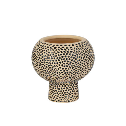 ΚΑΣΠΩ ΜΕΓΑΛΟ ΜΠΕΖ-ΜΑΥΡΟ ΣΦΑΙΡΙΚΟ ΠΟΥΑ ΜΕ ΒΑΣΗ Φ20x20cm - 1/6ΚΙΒ