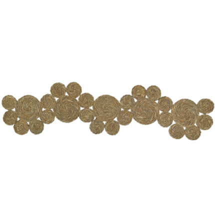 ΤΡΑΒΕΡΣΑ ΨΑΘΑ ΦΥΣΙΚΟ ΚΑΦΕ ΣΤΡΟΓΓΥΛΑ ΜΟΤΙΒΑ ΕΝΩΜΕΝΑ - 140x26cm 20/KIB