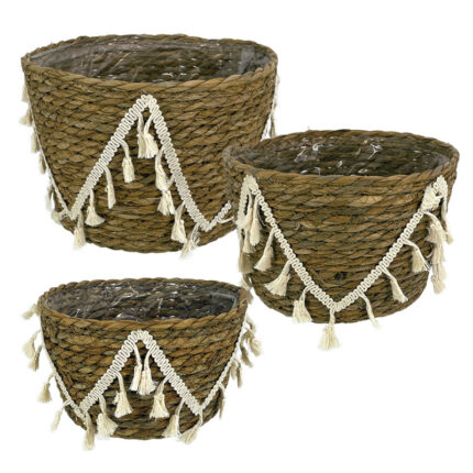 ΚΑΣΠΩ-ΚΑΛΑΘΙΑ ΨΑΘΑΣ ΣΕΤ3 ΦΥΣΙΚΟ ΚΑΦΕ ΜΕ ΕΚΡΟΥ ΝΙΜΑ/ΚΡΟΣΙΑ ΜΑΚΡΑΜΕ - L:Φ25x18, M:Φ22x15, S:Φ20x12 16/KIB