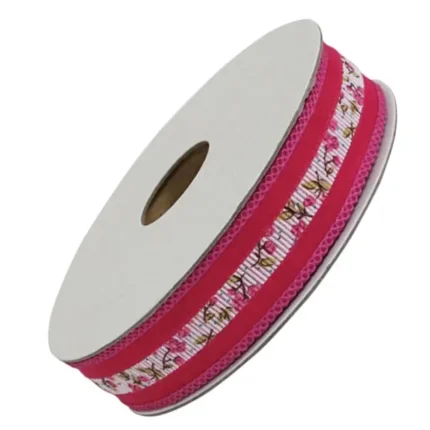 ΚΟΡΔΕΛΑ ΟΡΓΑΝΤΖΑ ΦΟΥΞ ΜΕ ΓΚΡΟ ΛΟΥΛΟΥΔΙΑ ΠΛΑΤΟΣ 2.5cm ΜΗΚΟΣ 25yd