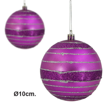 ΧΡIΣΤΟΥΓΕΝΝΙΑΤΙΚΗ ΜΠΑΛΛΑ ΜΩΒ 6ΤΕΜ. Φ10cm