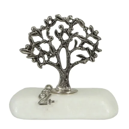 ΓΟΥΡΙ ΕΠΙΤΡΑΠΕΖΙΟ ΣΕ ΠΕΤΡΑ ΛΕΥΚΗ - ΔΕΝΤΡΟ ΝΕΟ ΑΣΗΜΙ - Y11cm