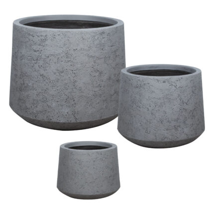 ΚΑΣΠΩ FIBERCLAY ΣΕΤ3 ΓΚΡΙ ΤΣΙΜΕΝΤΟΥ ΚΩΝΙΚΟ ΚΟΝΤΟ - S:Φ30x24, M:Φ41x33, L:Φ55x44cm 20/ΠΑΛ